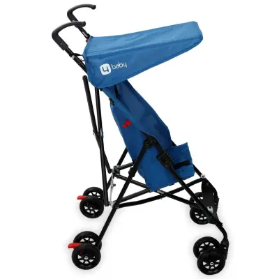 4 Baby Kolay Katlanabilen Eko Baston Bebek Arabası Mavi - 2