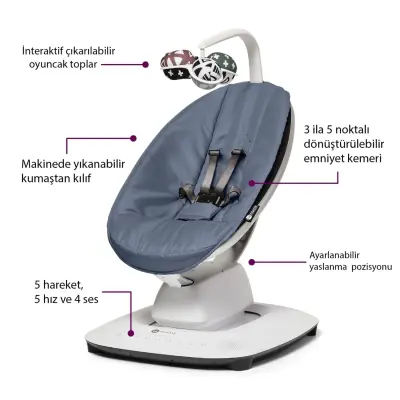 4moms MamaRoo 5.0 Elektrikli Ana Kucağı Slate Blue (1)