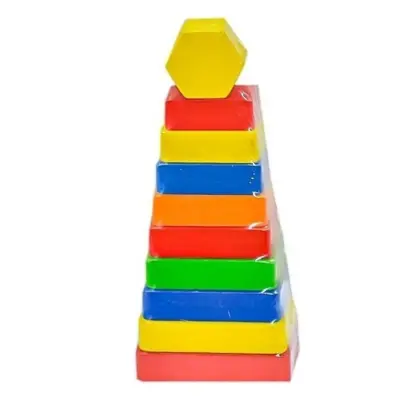 Ahşap Dikdörtgen Renkli Kule