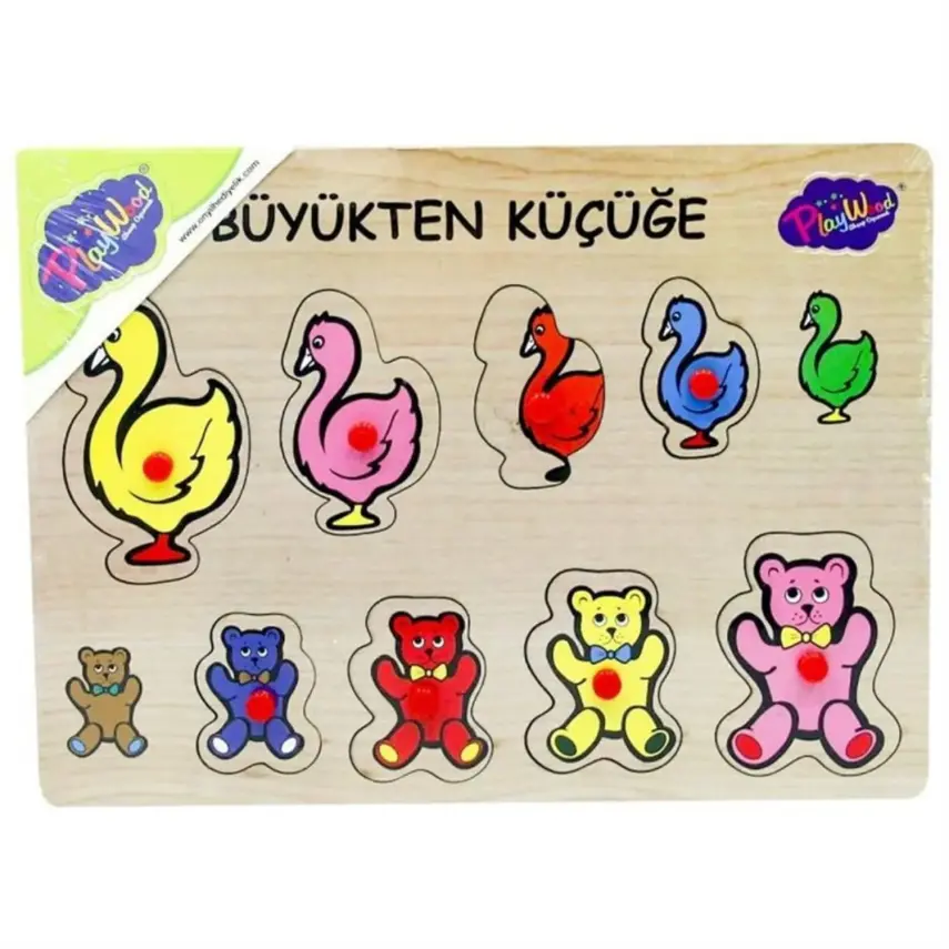 Ahşap Tutmalı Büyükten Küçüğe Puzzle - 2