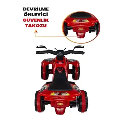 Akülü Atv Müzikli ve Led Işıklı 6V Safari Kırmızı - 7