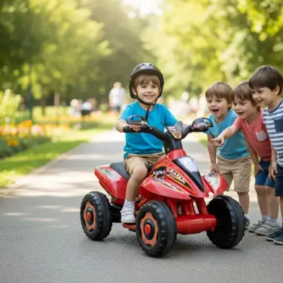 Akülü Atv Müzikli ve Led Işıklı 6V Safari Kırmızı - 8