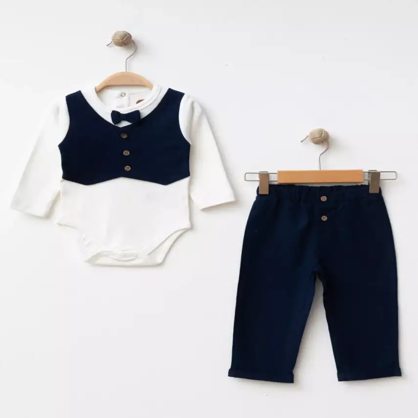 Albimini 2li Takım Yelekli Lacivert - 1