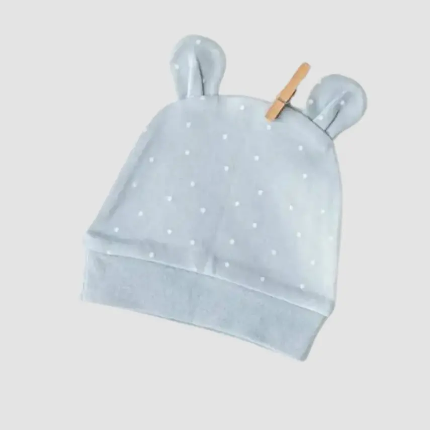 Andy Wawa 3lü Şapkalı Kız Bebek Zıbın Takımı Cuddly Bunny Bear Mavi - 4