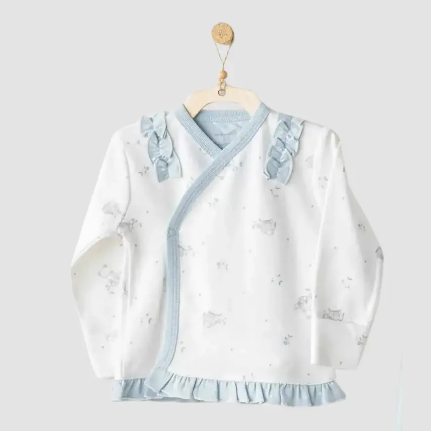 Andy Wawa 3lü Şapkalı Kız Bebek Zıbın Takımı Cuddly Bunny Bear Mavi - 2