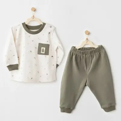 Andy Wawa Erkek 2li Takım My 1st Wardrobe Ekru - Yeşil