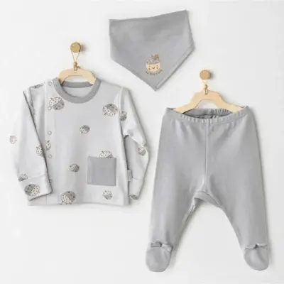 Andy Wawa Erkek Zıbın Takımı 3lü Hello Autumn Gri - 1