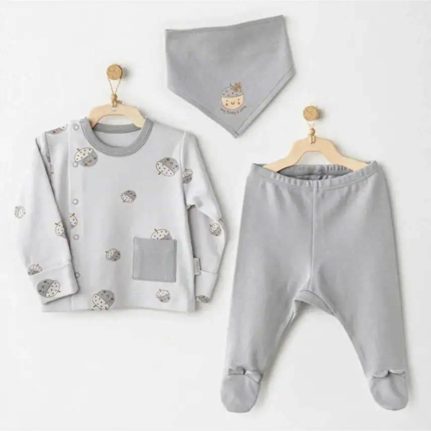 Andy Wawa Erkek Zıbın Takımı 3lü Hello Autumn Gri - 1