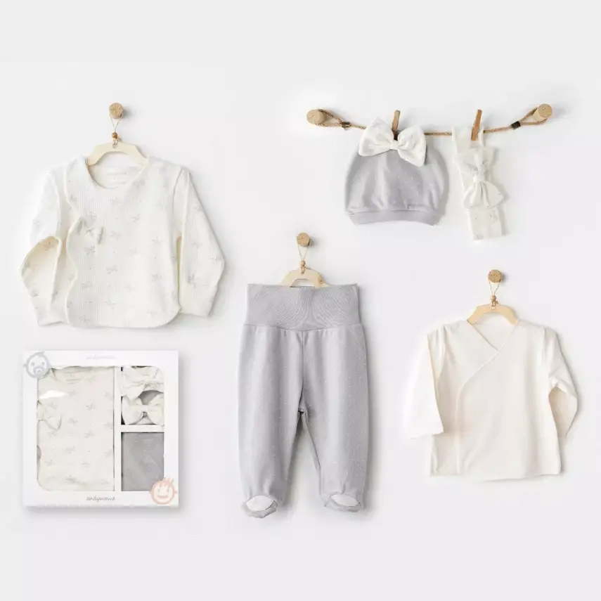 Andy Wawa Hastane Çıkışı 5li Baby Bow Bliss Ekru - 1