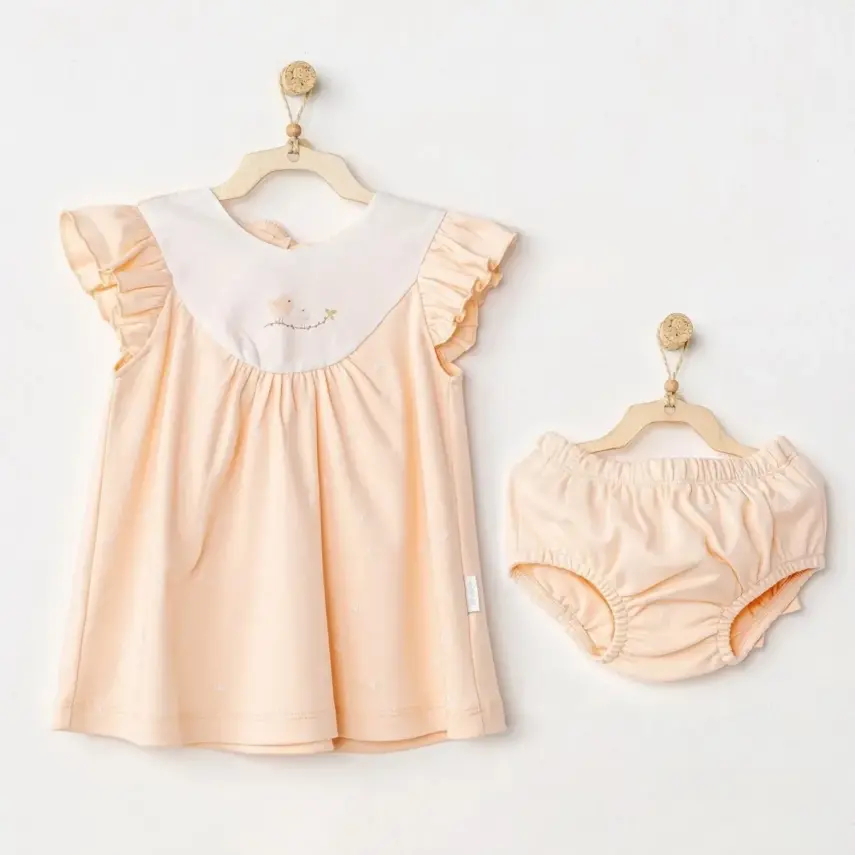 Andy Wawa Kız Elbise Takımı Spring Birds Somon - 1