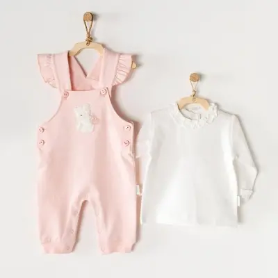 Andy Wawa Kız Salopet Takımı Heart To Heart Pembe (1)