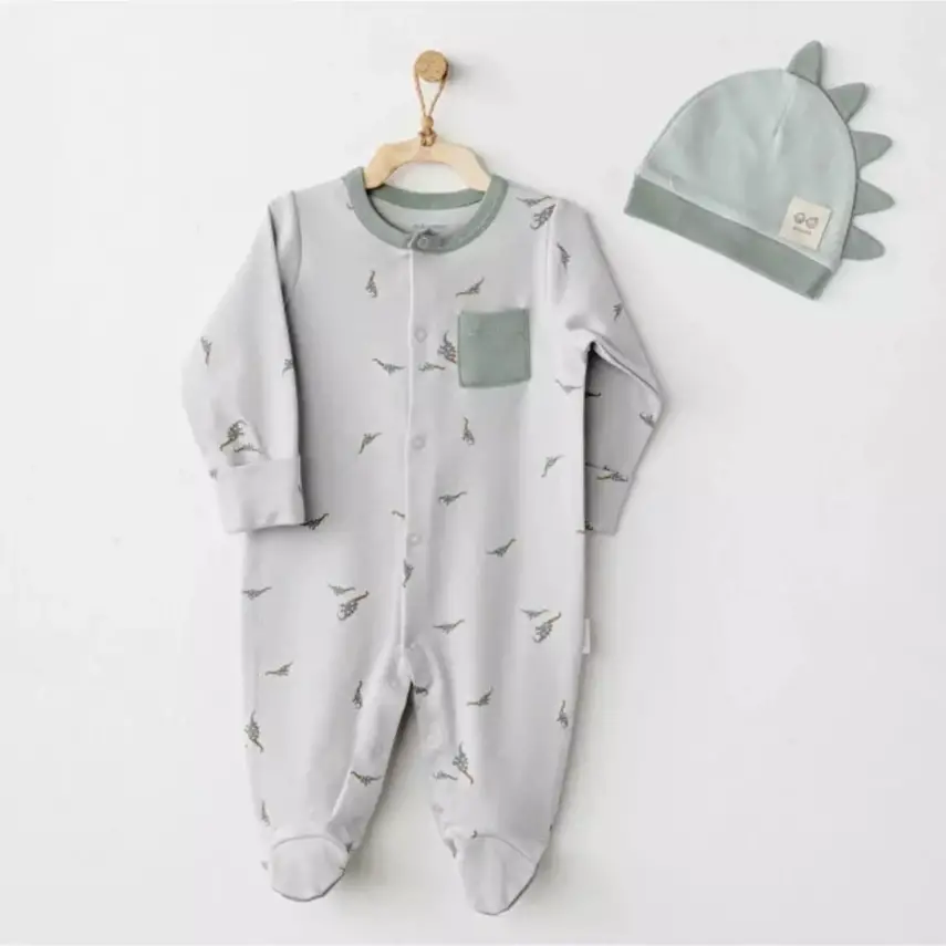 Andy Wawa Tulum Şapka Takım Mummy S Snuglgle Saurus Yeşil - 1