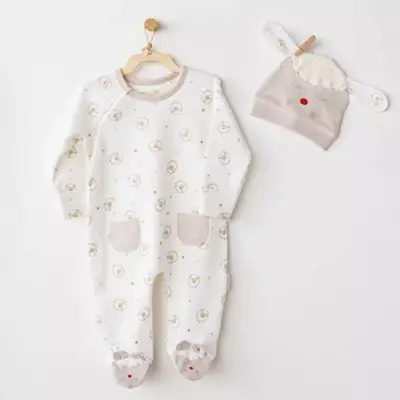 Andy Wawa Tulum Şapka Takım Tinny S Sheeps Ekru