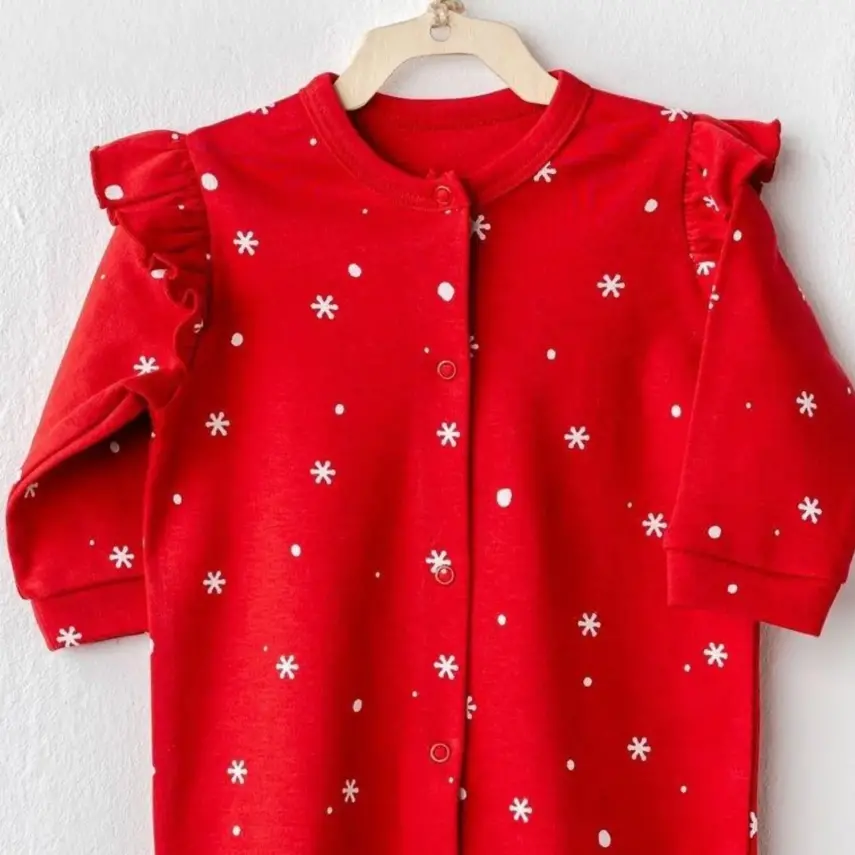 Andy Wawa Tulum Şapka Takım Velvet Happy Newyear Kırmızı - 5