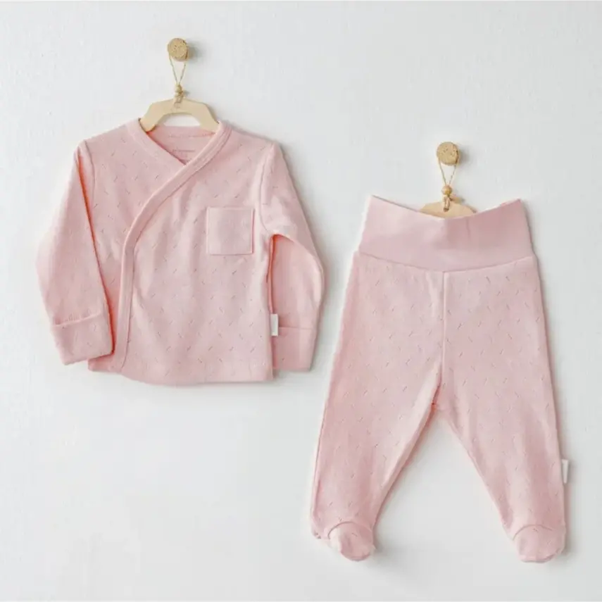 Andy Wawa Zıbın Takımı 2li Jakarlı Basic Koyu Pembe - 1