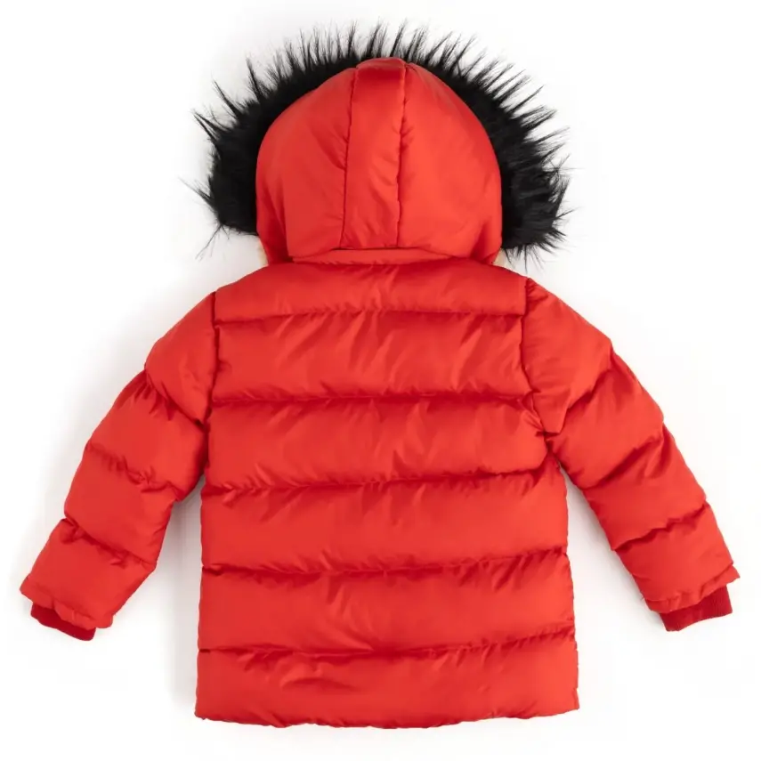 Angeltouch Kız Su Geçirmez Kaban Kare Desen Kırmızı - 4