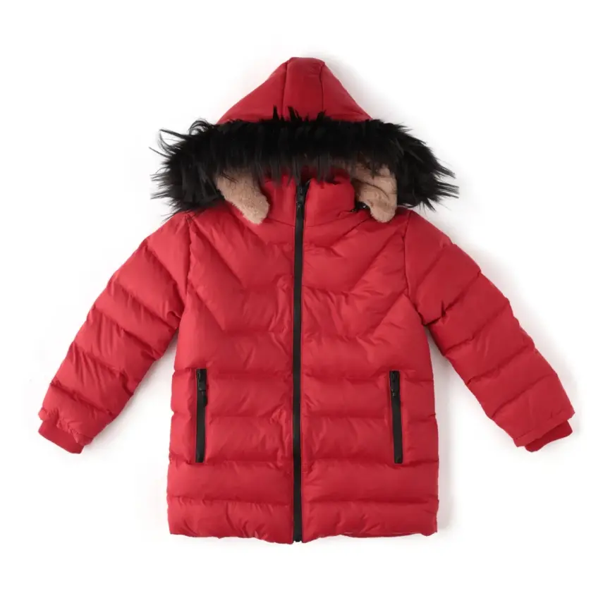 Angeltouch Kız Su Geçirmez Kaz Tüyü Kaban Kırmızı - 2