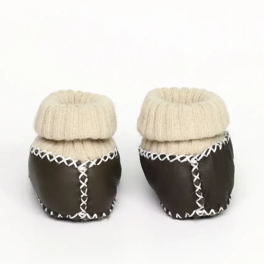 Angeltouch Unisex Bebe Patik Deri Lüx Antrasit - 3