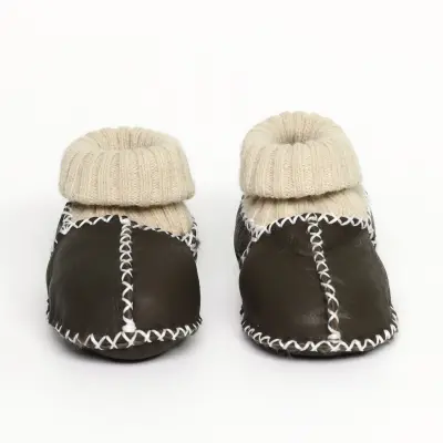 Angeltouch Unisex Bebe Patik Deri Lüx Antrasit - 23