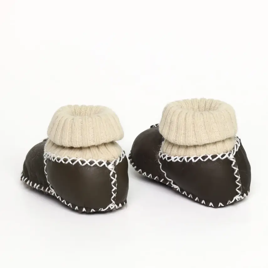 Angeltouch Unisex Bebe Patik Deri Lüx Antrasit - 17