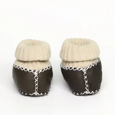 Angeltouch Unisex Bebe Patik Deri Lüx Antrasit - 22