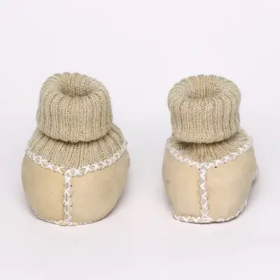 Angeltouch Unisex Bebe Patik Deri Lüx Krem - 7