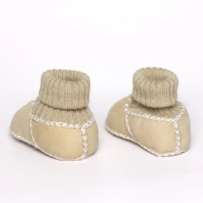 Angeltouch Unisex Bebe Patik Deri Lüx Krem - 9