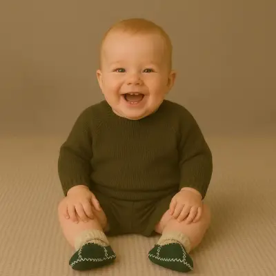 Angeltouch Unisex Bebe Patik Deri Lüx Yeşil (1)