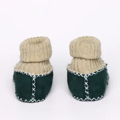 Angeltouch Unisex Bebe Patik Deri Lüx Yeşil - 4