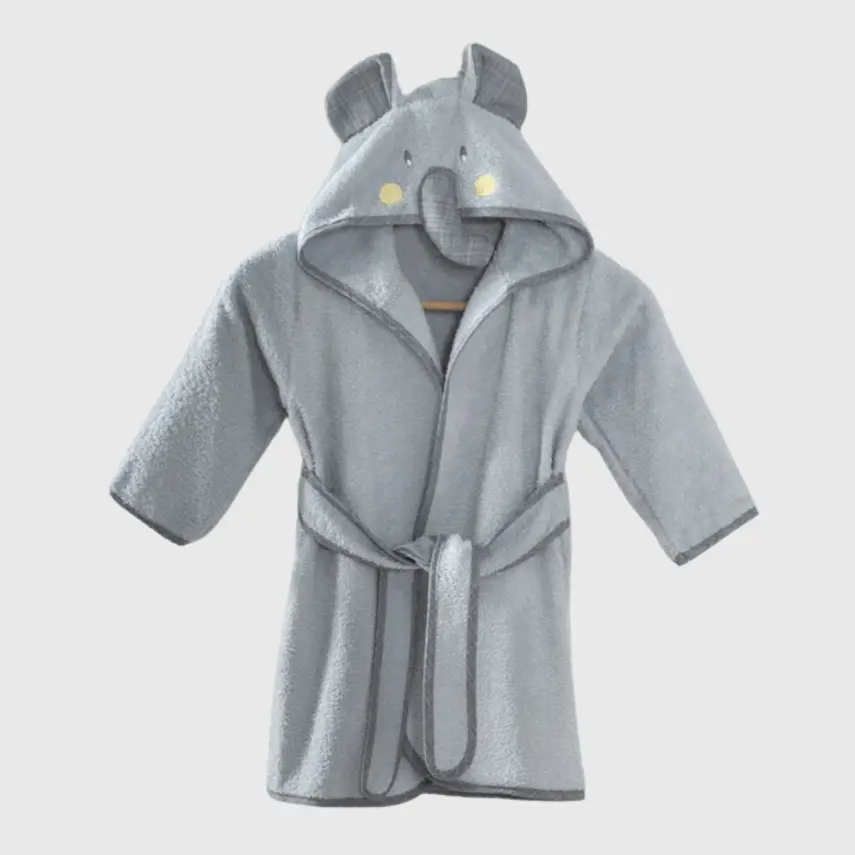 Angeltouch Unisex Bebek Bornozu Figürlü Gri - 2