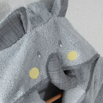 Angeltouch Unisex Bebek Bornozu Figürlü Gri - 3