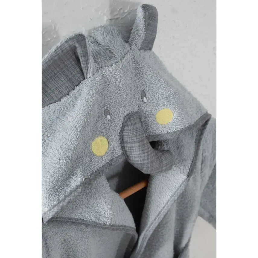 Angeltouch Unisex Bebek Bornozu Figürlü Gri - 4