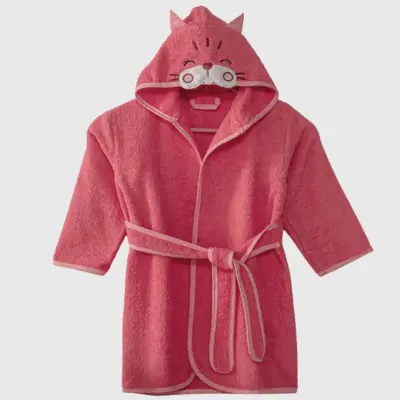 Angeltouch Unisex Bebek Bornozu Figürlü Pembe - 3