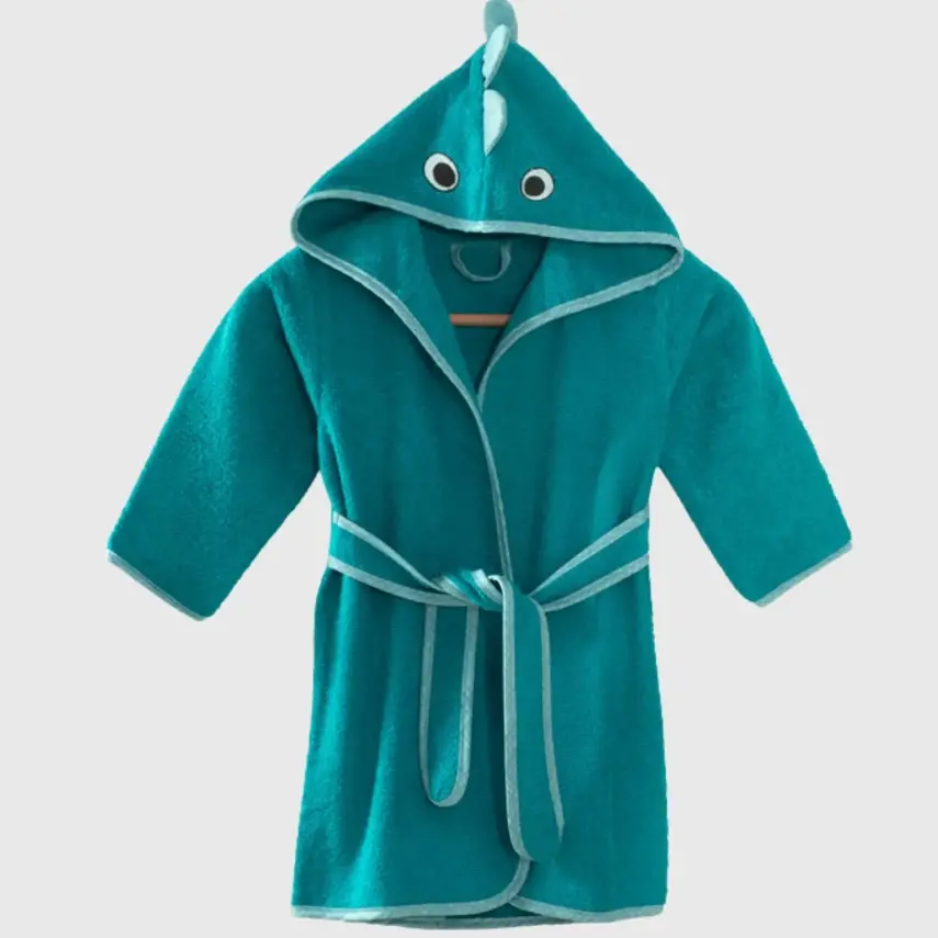 Angeltouch Unisex Bebek Bornozu Figürlü Petrol - 5