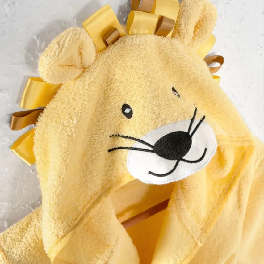 Angeltouch Unisex Bebek Bornozu Figürlü Sarı - 2