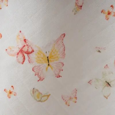 Baby Mammas Çok Amaçlı Bebek Müslin Örtü Kelebek 80x90cm Pembe (1)