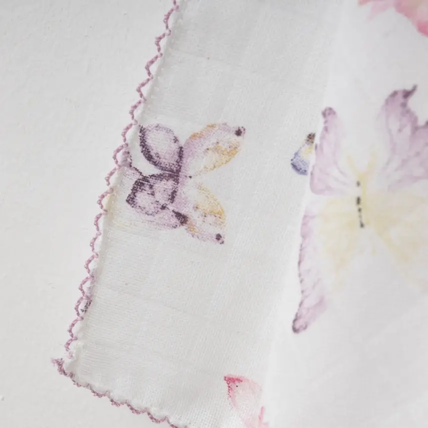 Baby Mammas Müslin Örtü Kelebek 80x90cm Lila - 2