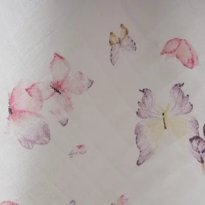 Baby Mammas Müslin Örtü Kelebek 80x90cm Lila - 3