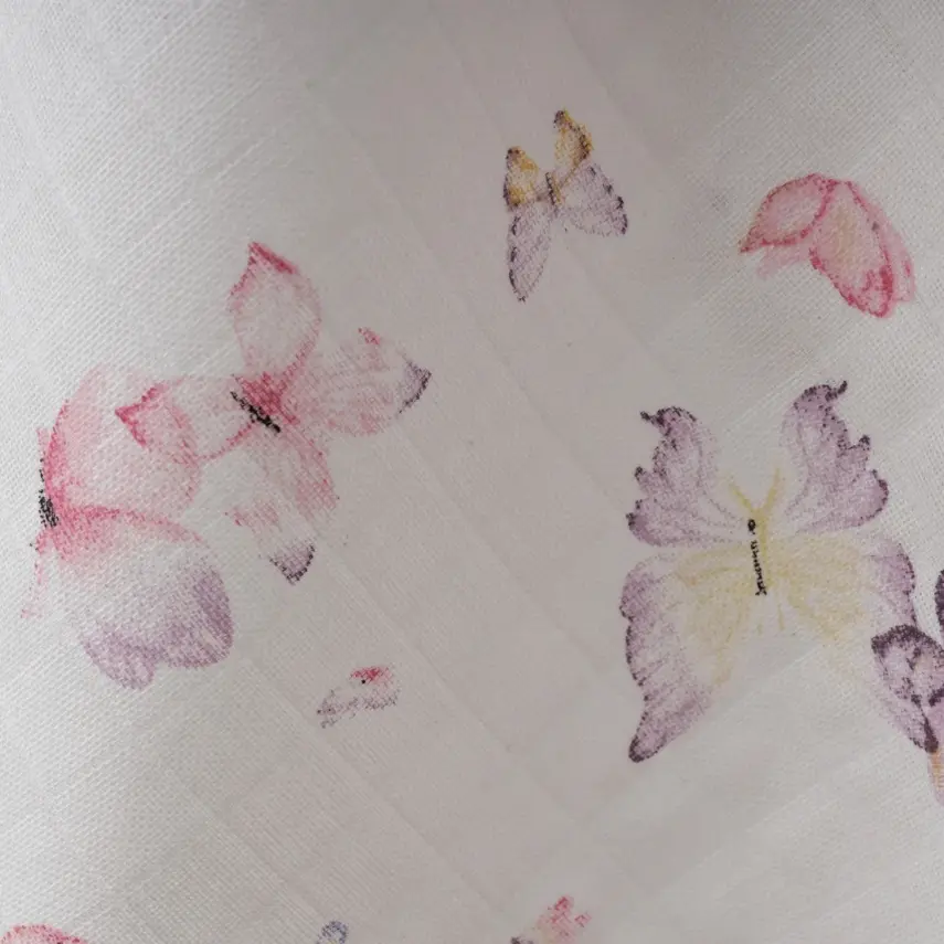 Baby Mammas Müslin Örtü Kelebek 80x90cm Lila - 3