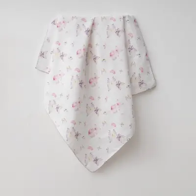 Baby Mammas Müslin Örtü Kelebek 80x90cm Lila