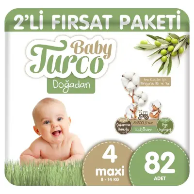 Baby Turco Doğadan Bebek Bezi 4 Beden Maxi 82li Fırsat Paketi