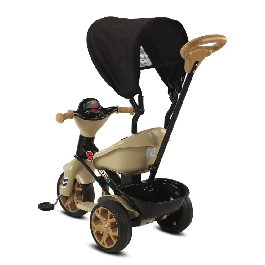 Babyhope Bobo Tenteli İtmeli Bisiklet Kahverengi - 2