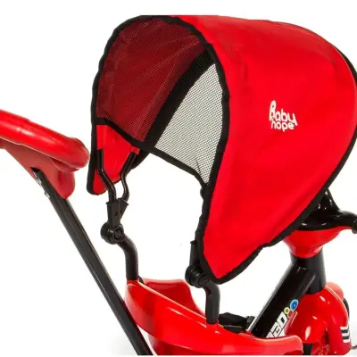 Babyhope Bobo Tenteli İtmeli Bisiklet Kırmızı - 4