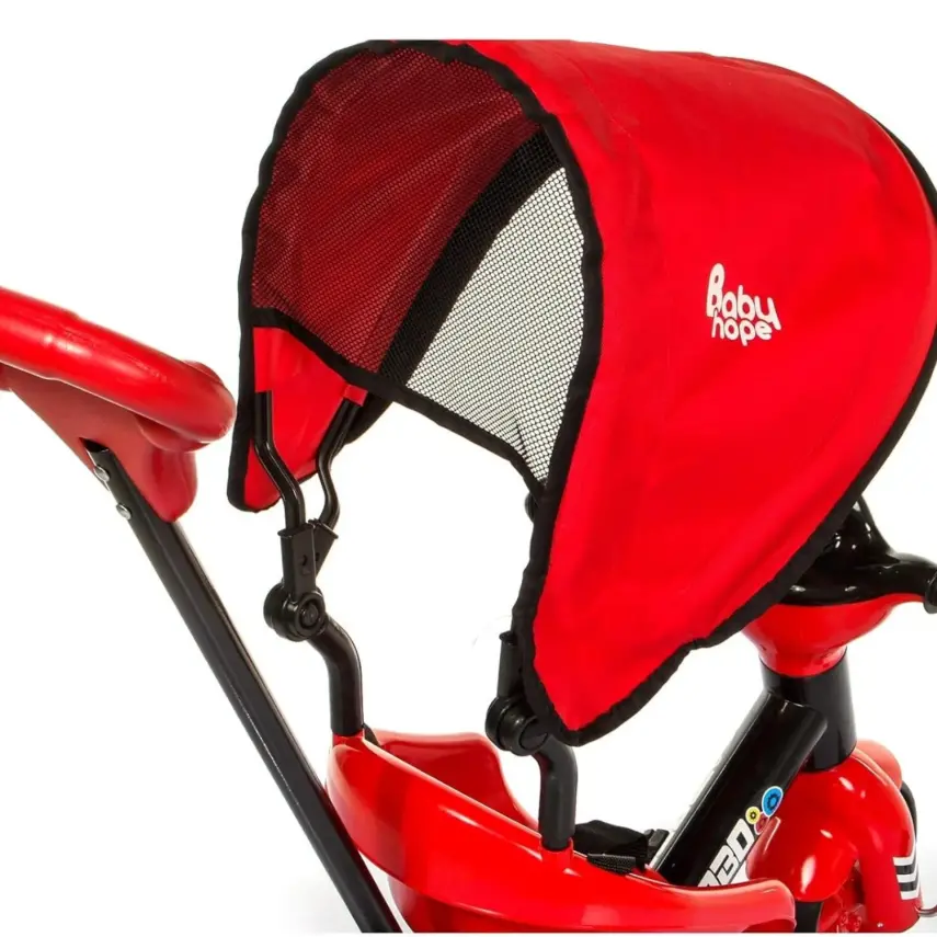 Babyhope Bobo Tenteli İtmeli Bisiklet Kırmızı - 4