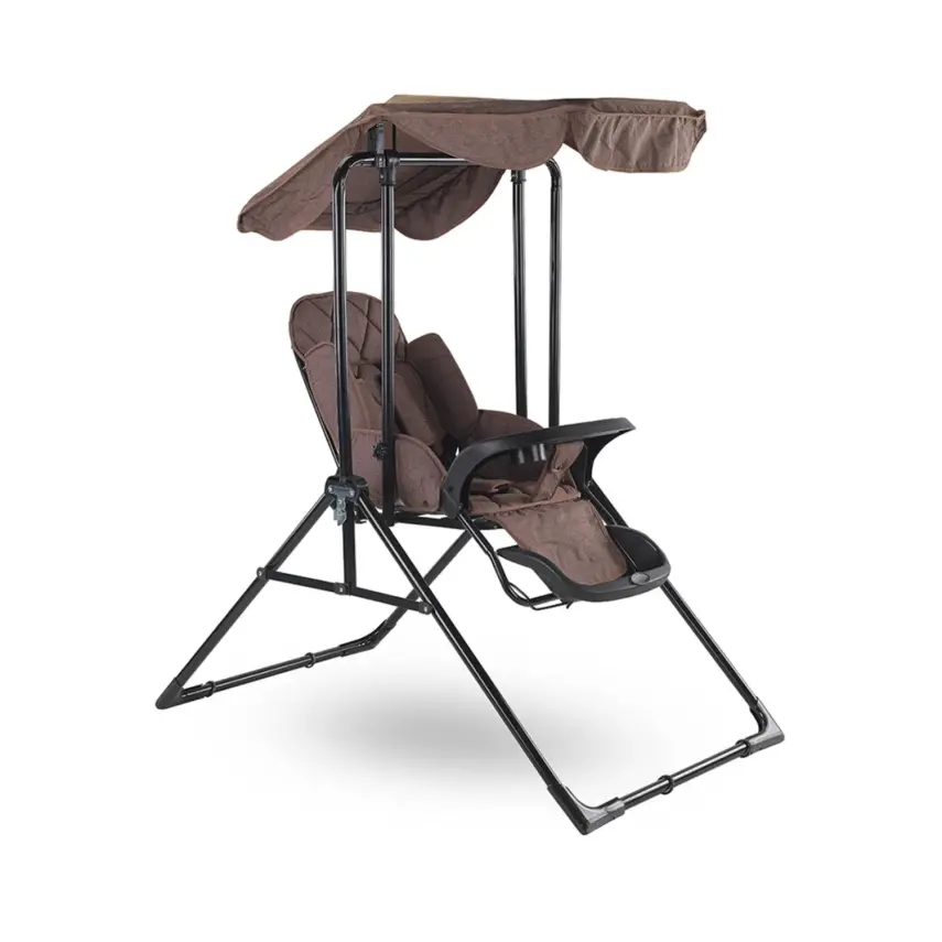 Babyhope Lüks Yatarlı Tepsili Salıncak Kırçıllı Kahverengi - 1