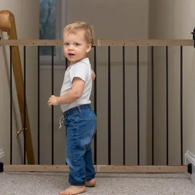 Babyjem Ayarlanabilir Ahşap Demir Detaylı Güvenlik Kapısı (1)