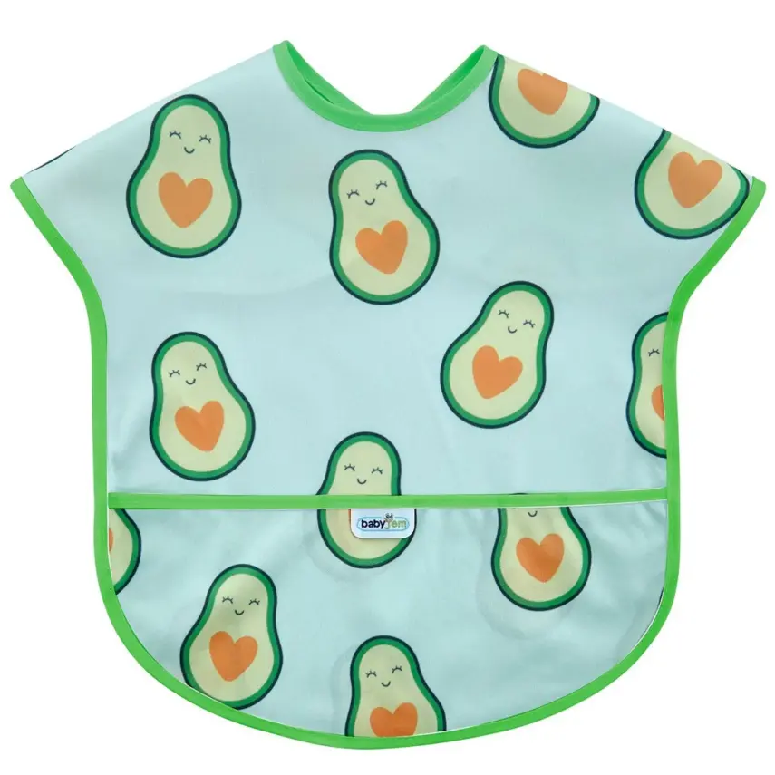 Babyjem Baskılı BLW Kolsuz Mama Önlüğü Avokado Desenli - 1