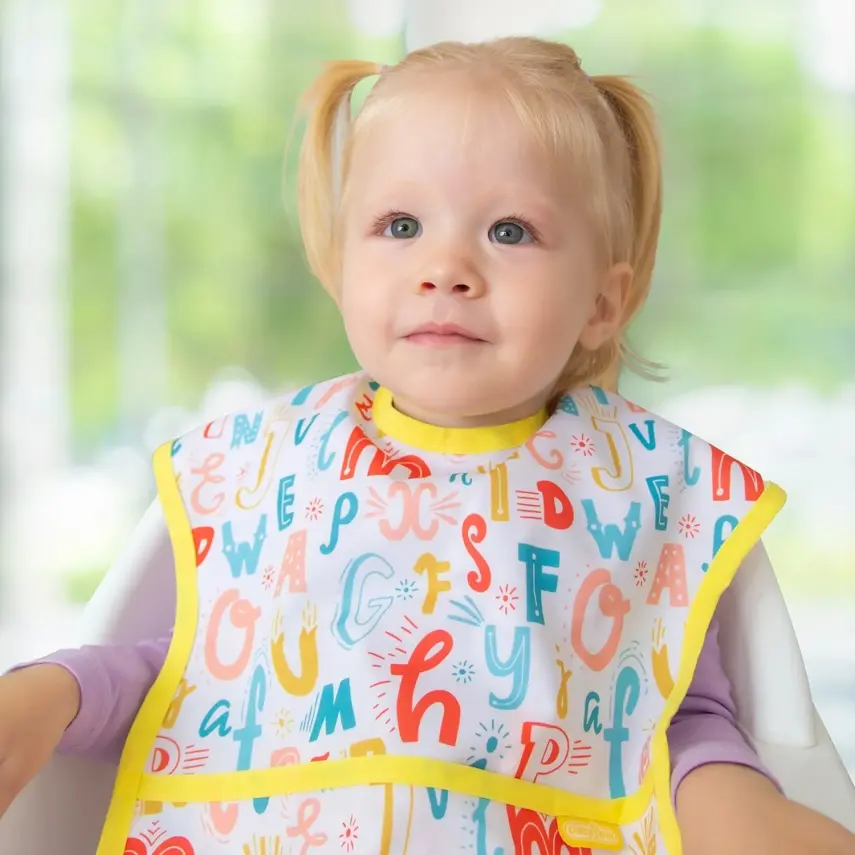 Babyjem Baskılı BLW Kolsuz Mama Önlüğü Harf Desenli - 6