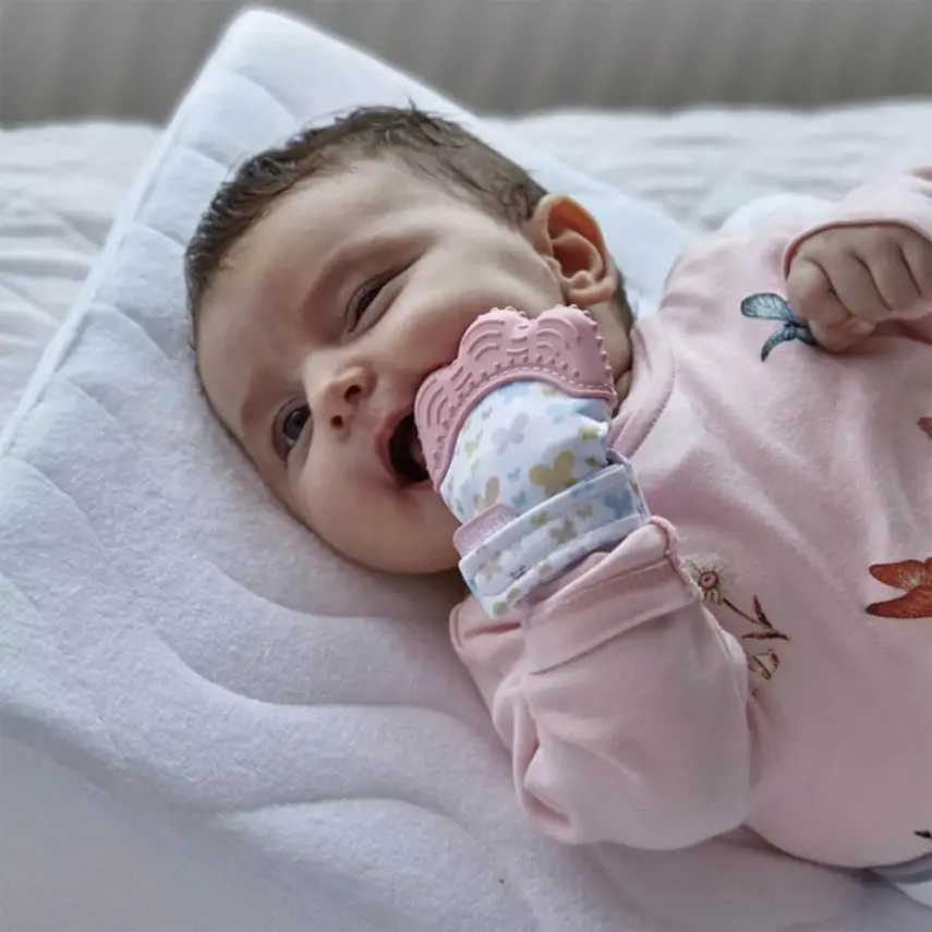 Babyjem Diş Kaşıyıcı Eldiven Pembe - 2
