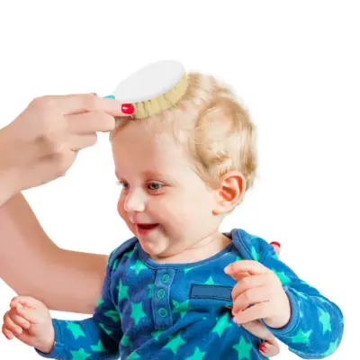 Babyjem Doğal Kıl Fırça Tarak Seti Gri - 2